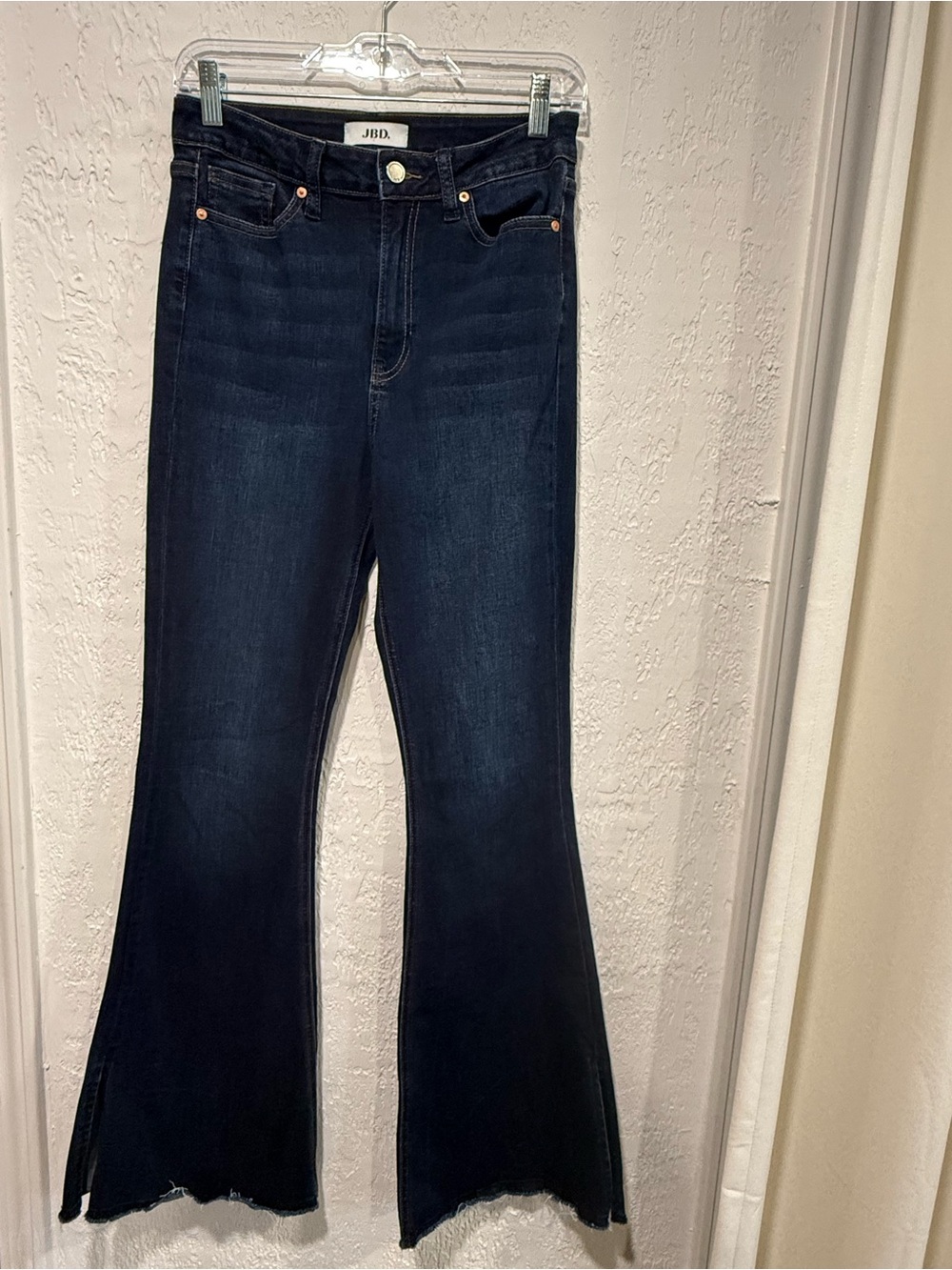 Just Black Denim JBD Womens High Rise Flare Jeans Medium Wash  DarkBlue Size 28